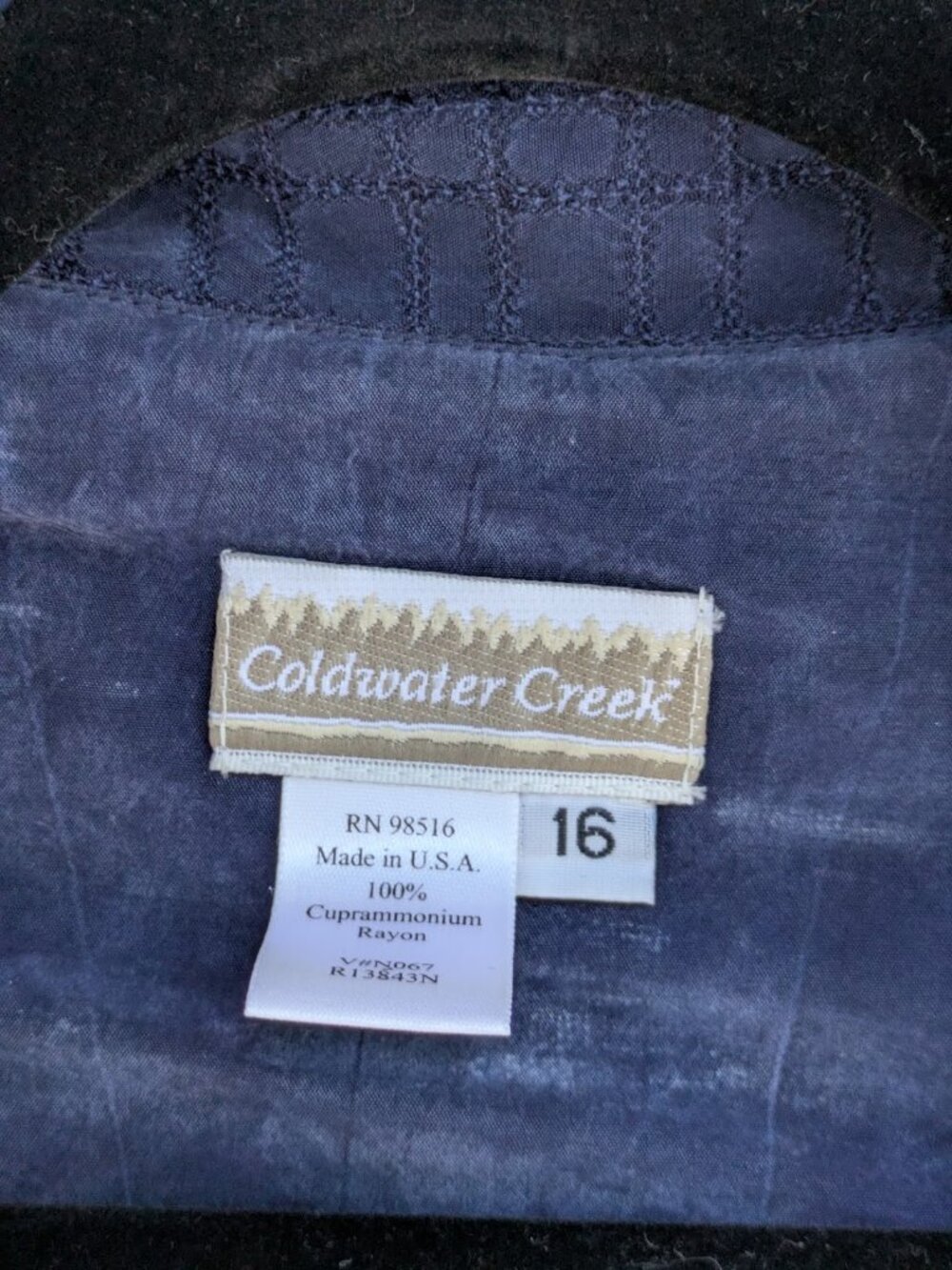 Vintage Coldwater Creek Navy Blue 2 Piece Pants Set Size 16 Cuprammonium Rayon - Picture 3 of 8